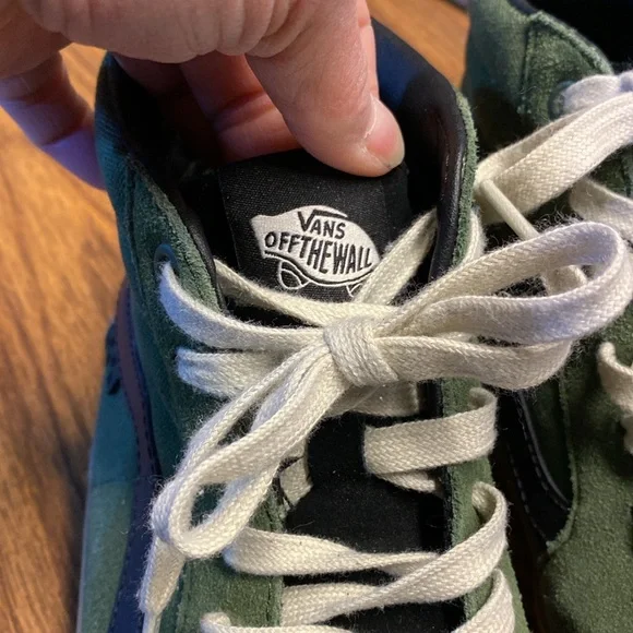 Vans Off The Wall Green High Tops Tennis Shoes Sz 9.5 - Picture 8 of 10